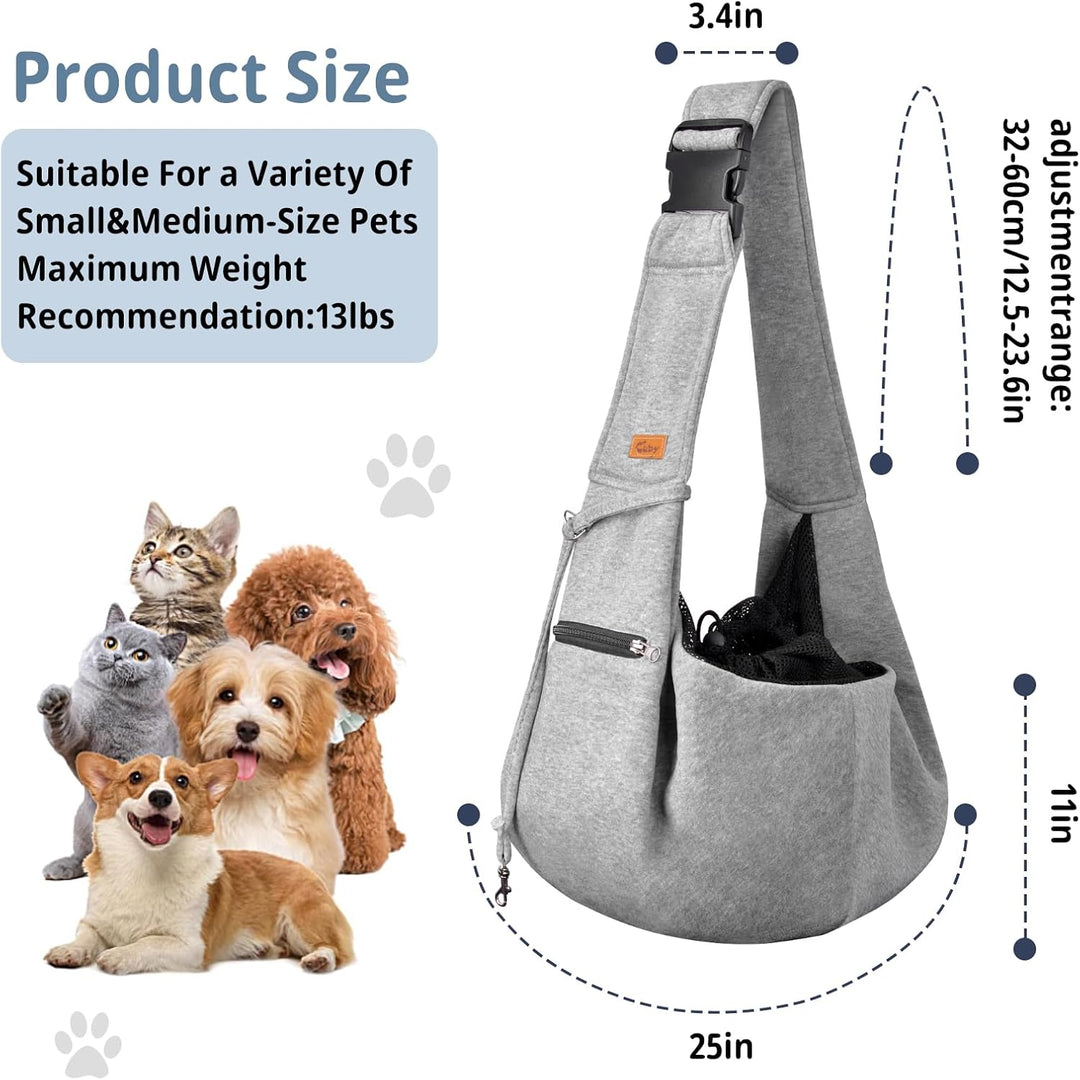 Cuby, Hund- und Katzentragetasche, kleine Hundetragetasche mit verstellbarem Riemen und Reissverschl