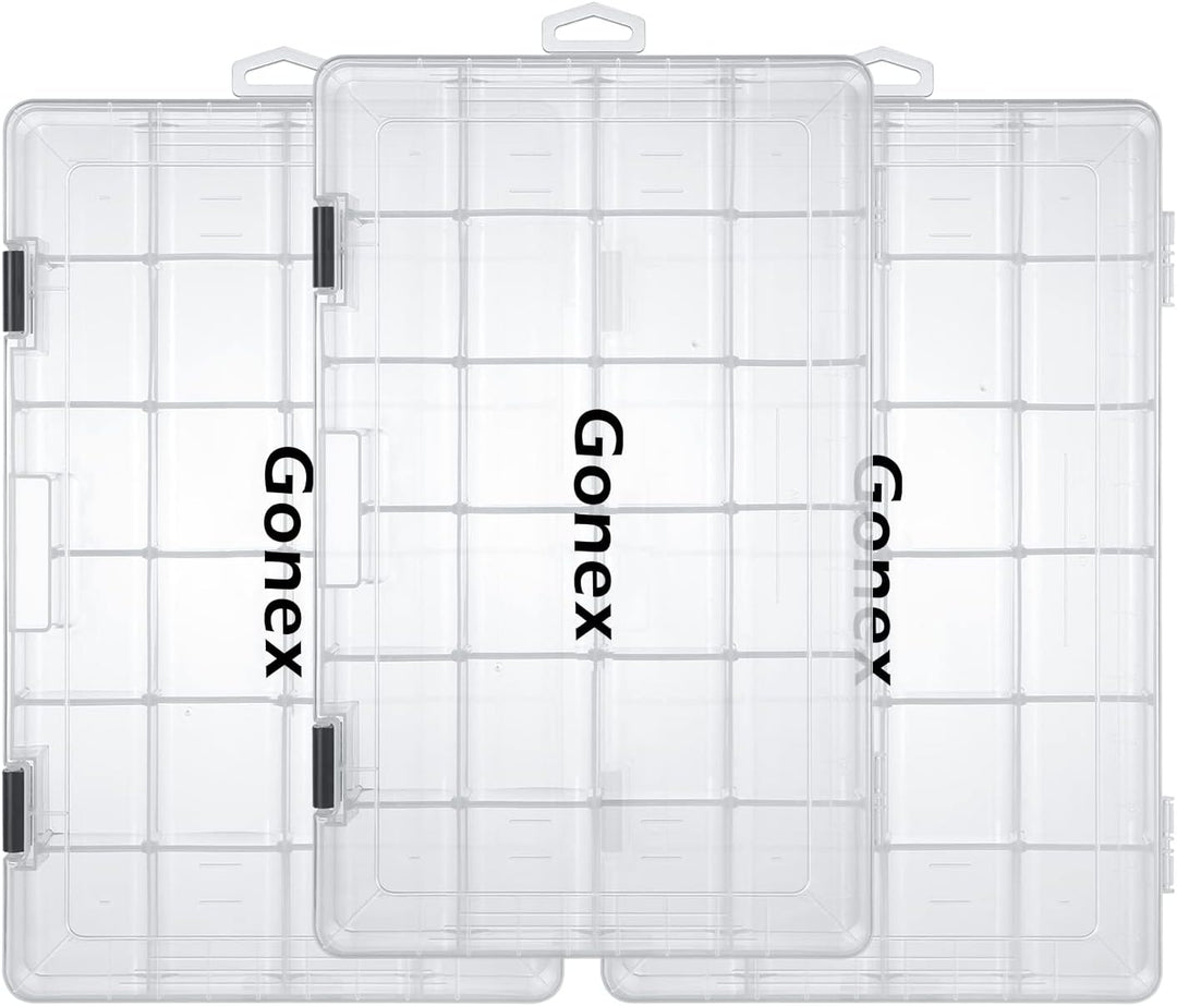 Gonex Köderboxen Angeln, Tackle Boxes 3/4 Stück, Transparente Kunststoff Angelbox mit Verstellbaren