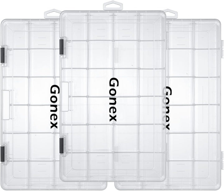 Gonex Köderboxen Angeln, Tackle Boxes 3/4 Stück, Transparente Kunststoff Angelbox mit Verstellbaren