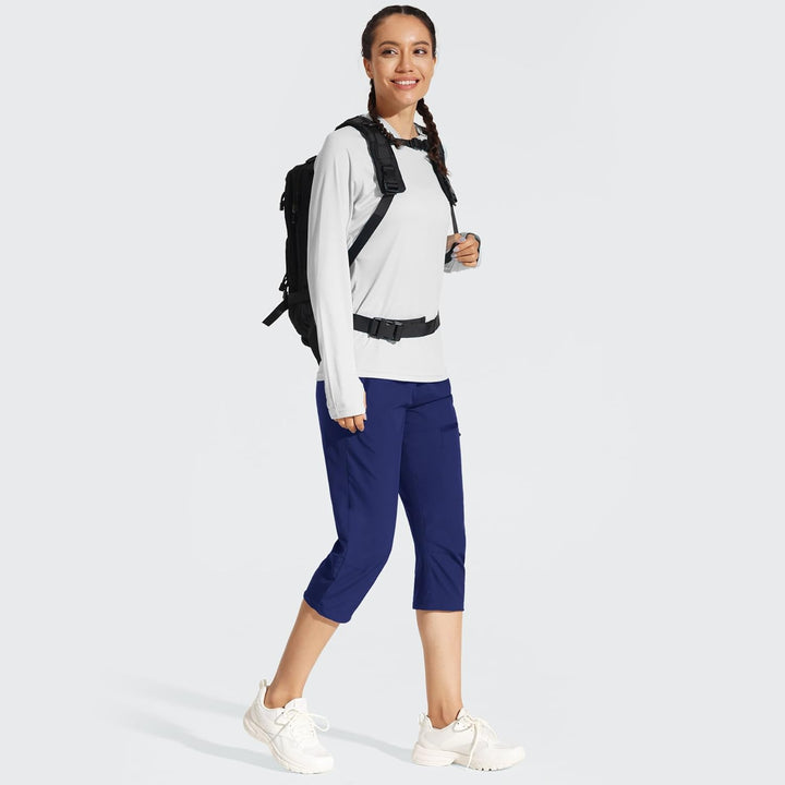 MOCOLY Damen Wanderhose Cargohose Wasserdicht Elastische Outdoorhose Cargo Jogginghose Trekkinghose