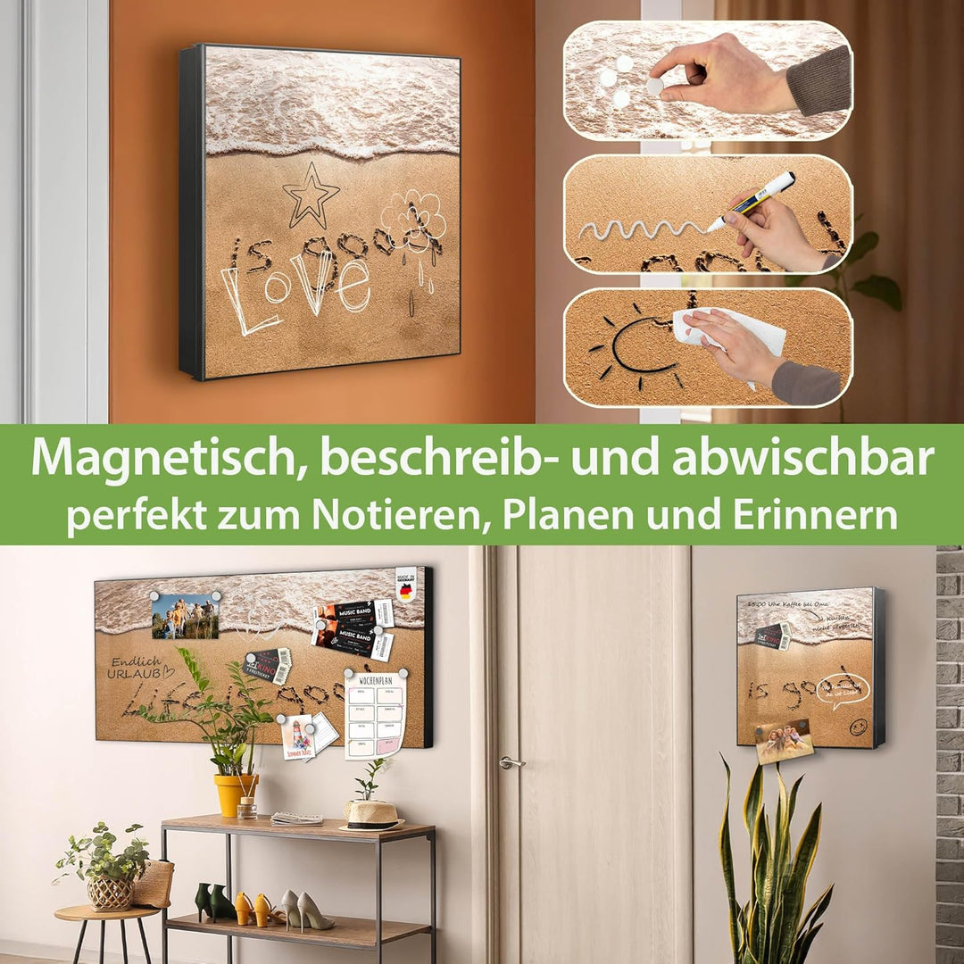 banjado Grosser Schlüsselkasten Metall - Schlüsselbox 30x30cm mit 32 Haken - Schlüsselkasten modern