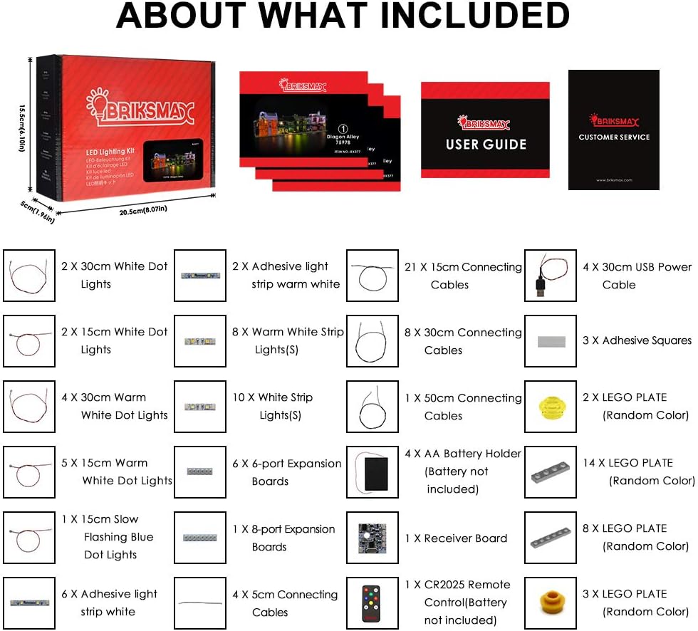 BRIKSMAX LED-Beleuchtungsset für Lego Harry Potter Winkelgasse, LED-Beleuchtungsset-Add-on für Lego