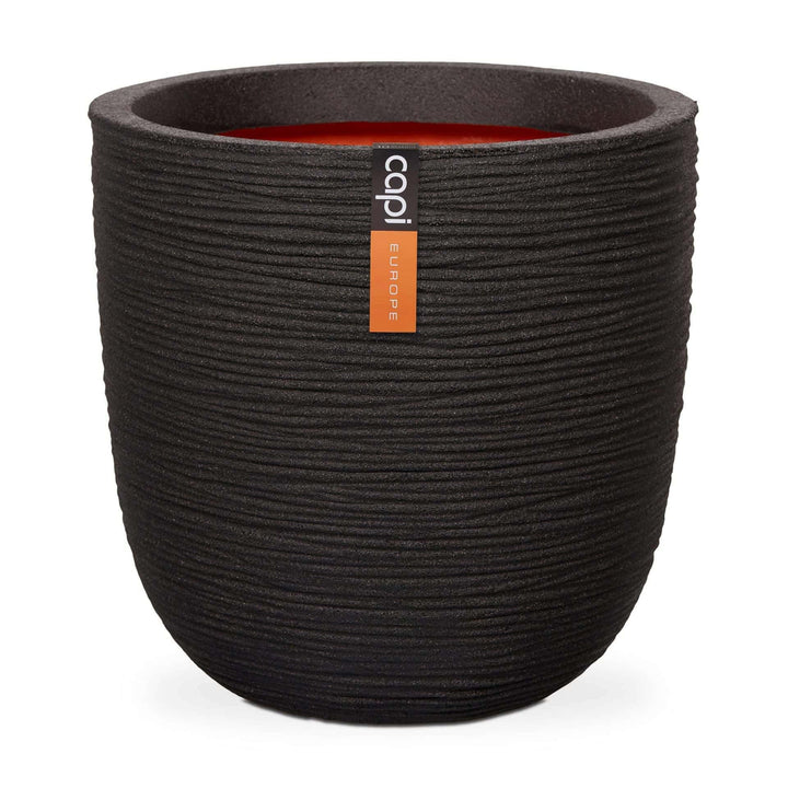 Capi Europe - Blumentopf Kugel Rib NL - 35x34 - Schwarz - Öffnung Ø29 - Blumentopf für den Innen- un