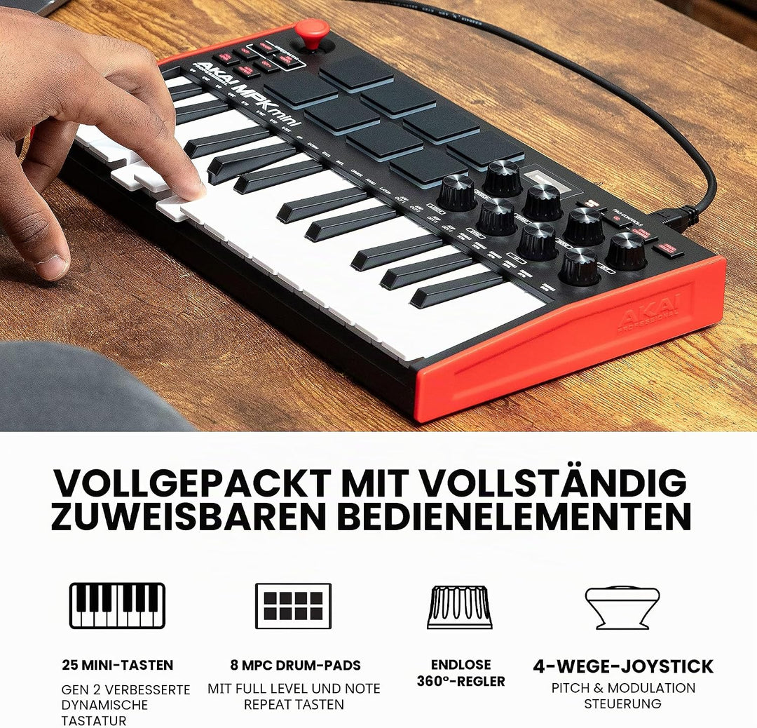 AKAI Professional MPK Mini MK3 &amp; M-Audio BX3 – 25-Tasten USB MIDI Keyboard Controller, Drum Pads und