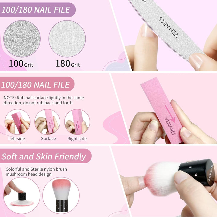 Nageltips für Gelnägel, Venares 500 Stk. Acryl Künstliche Nägel 10 Grössen Nageltips mit Kleber Näge