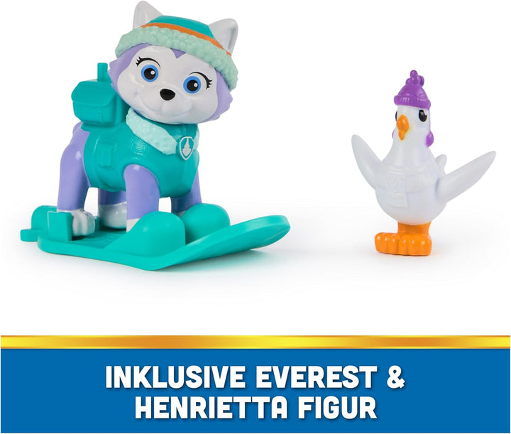 PAW Patrol – Schneemobil mit Everest-Figur, Snowboard und Henrietta-Figur (Deluxe Fahrzeug), Spielze