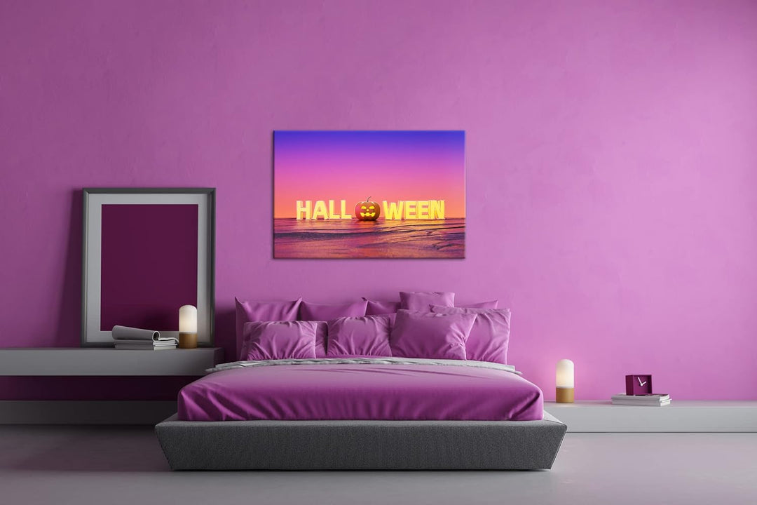deyoli Halloween Logo Format: 80x60 als Leinwandbild, Motiv fertig gerahmt auf Echtholzrahmen, Hochw