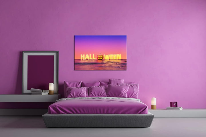 deyoli Halloween Logo Format: 80x60 als Leinwandbild, Motiv fertig gerahmt auf Echtholzrahmen, Hochw