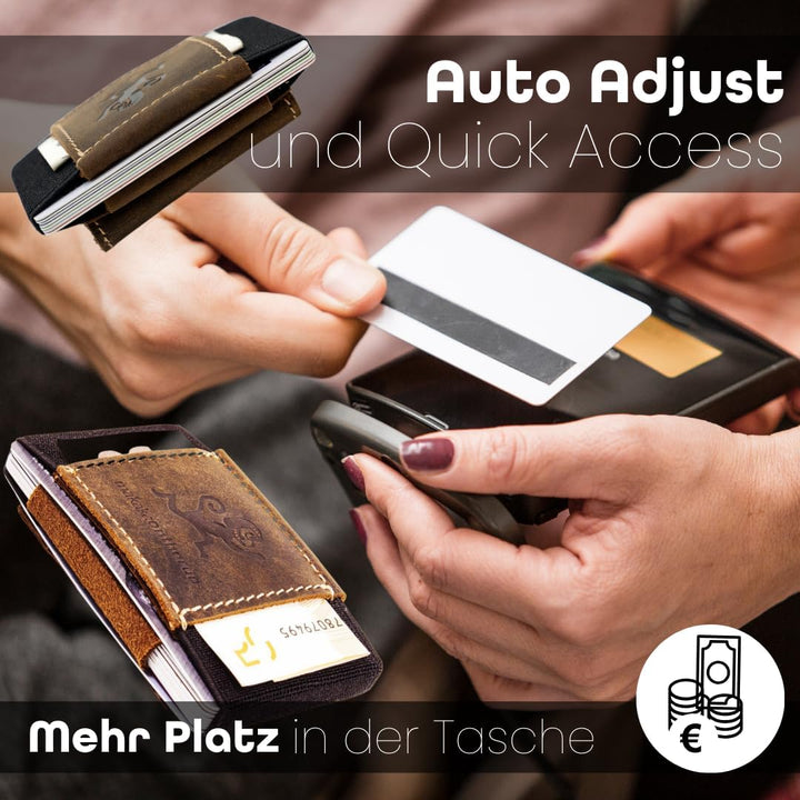 MakakaOnTheRun Slim Wallet Kartenetui Herren mit Münzfach, Kreditkartenetui für Herren - Geldbörsen,