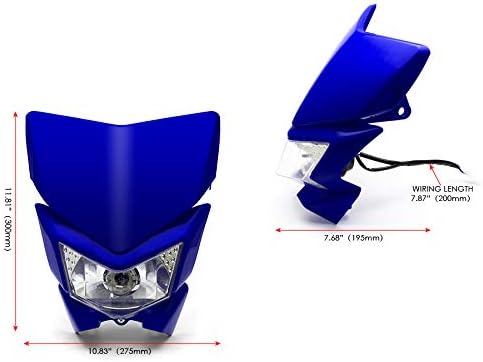 Alchemy Parts Motorrad Scheinwerfer - Streetfighter & Supermoto - Blau - 12V 35W