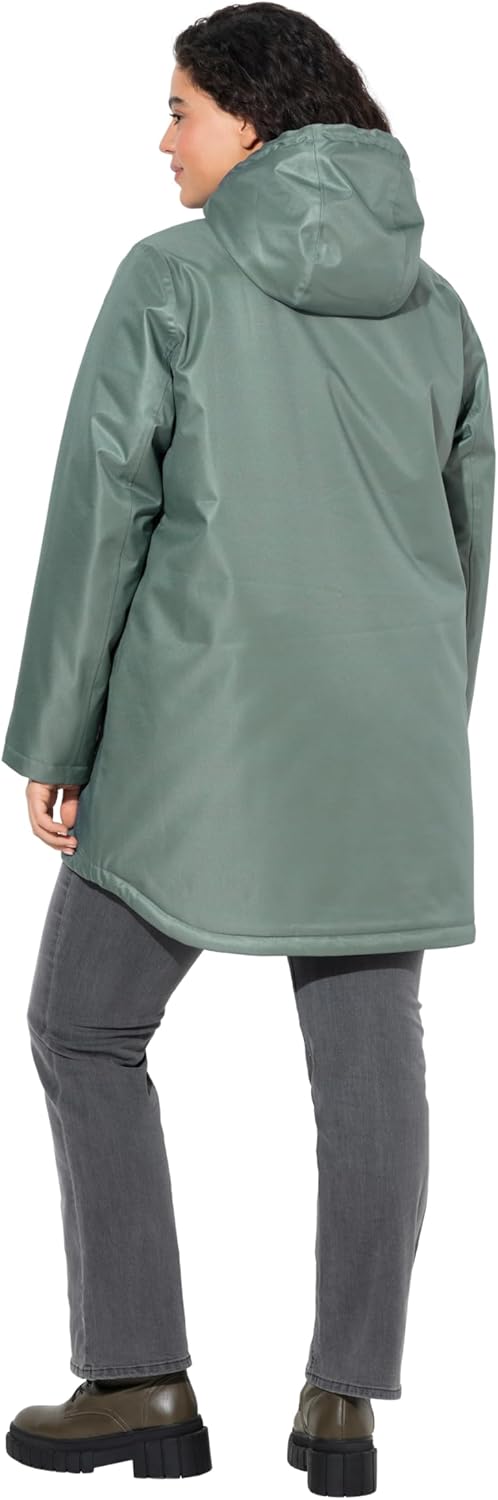 Ulla Popken Damen Hyprar Funktions-steppjacke, Wasserdicht, Teddyfleece Jacken 42-44 Grau, 42-44 Gra