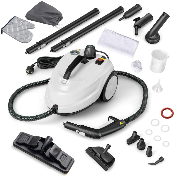 FANTASK Dampfreiniger 2000W, Steam Cleaner inkl. 13 Zubehör & 5m lange Netzkabel, Dampfdruck: max. 5