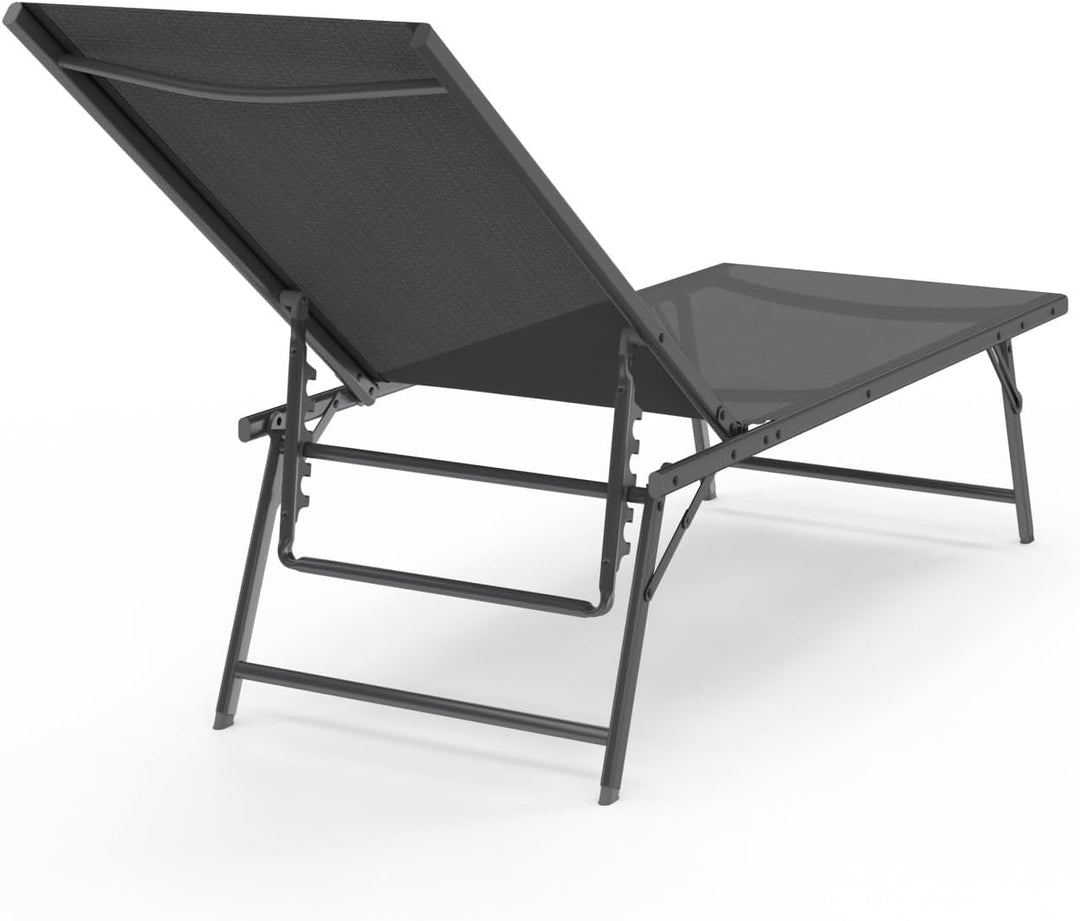IDMarket - Satz von 2 verstellbaren Gartenliegen Kailua aus anthrazitgrauem Stahl und grauem Stoff