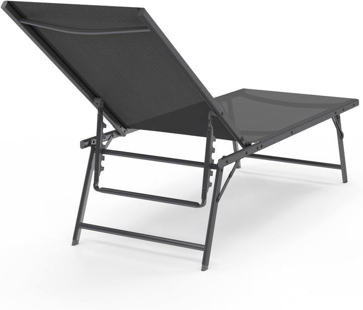 IDMarket - Satz von 2 verstellbaren Gartenliegen Kailua aus anthrazitgrauem Stahl und grauem Stoff