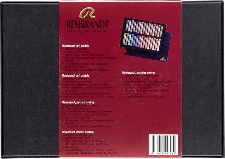 REMBRANDT Royal Talens Soft Pastels General Wood Box Set, 30 Sticks