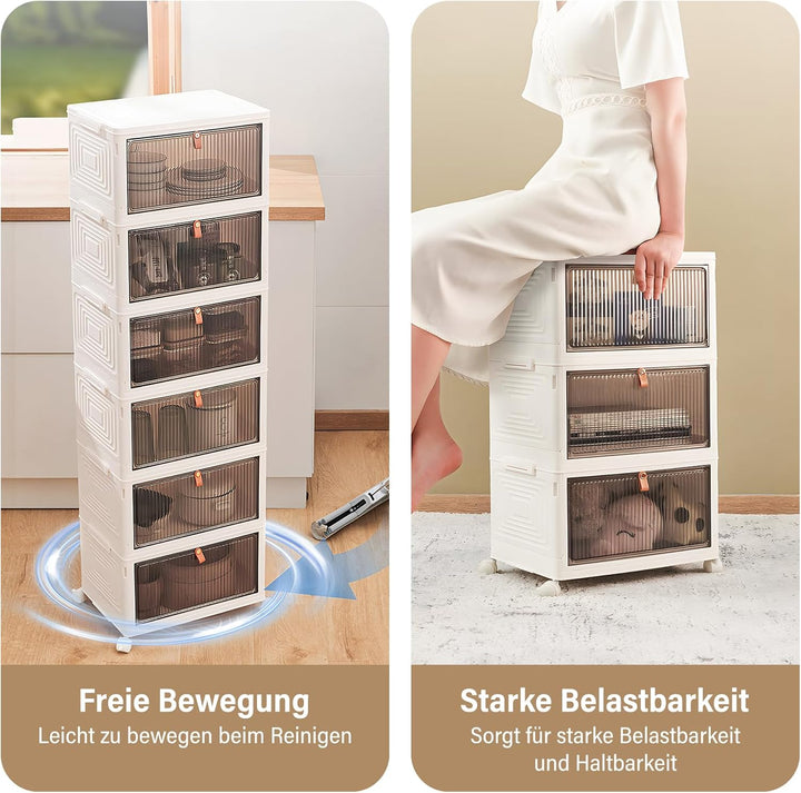 BTGGG 3 Tier Aufbewahrungsbox mit Deckel, 20L*3 Kunstoffboxen Aufbewahrungsboxen Stapelbar Plastikbo