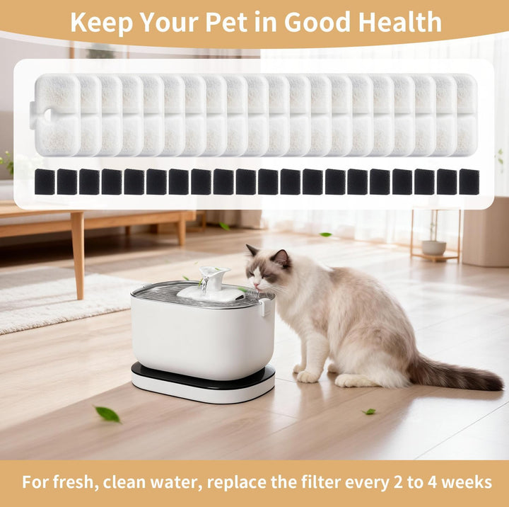 40er Pack Katzenbrunnen Filter Set, Filter für Dockstream Trinkbrunnen füR Katze Ersatzfilter PLWF00