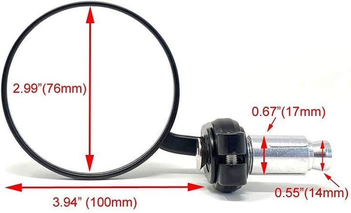 Motorrad Lenkerende Spiegel - Schwarz Aluminium - Für 99% Of Motorräder Mit 7/8" 22mm Lenker