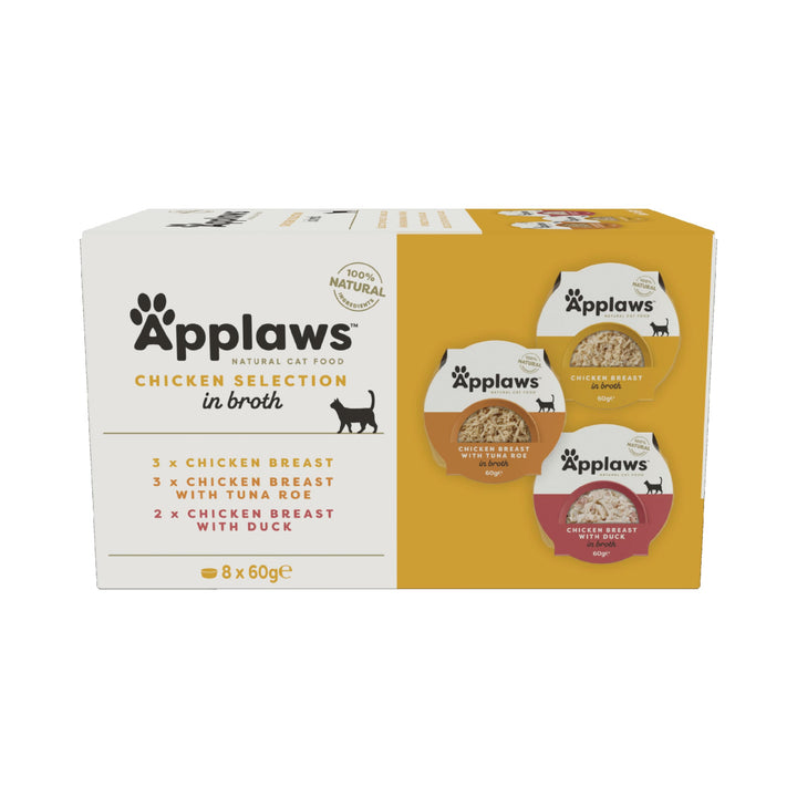 Applaws Katze Huhn Auswahl Topf Multi-Pack 8 X 60G (480G) (Packung mit 2)