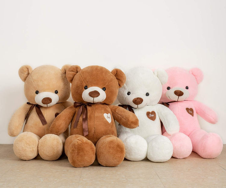 Teddybär Gross Riesen Teddy Bär Plüschbär Kuschelbär 80cm/31.5 Inches Stofftier mit Bänder für Kinde