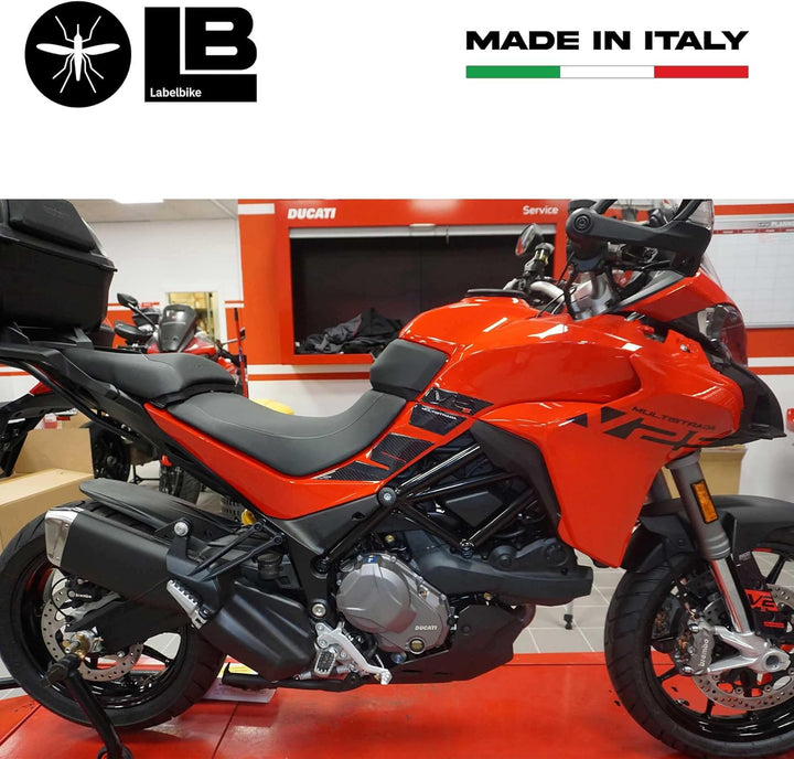 labelbike - 3D Aufkleber Motorrad Tank Seitenschutz Kompatibel mit Ducati Multistrada V2s 950 2021-2