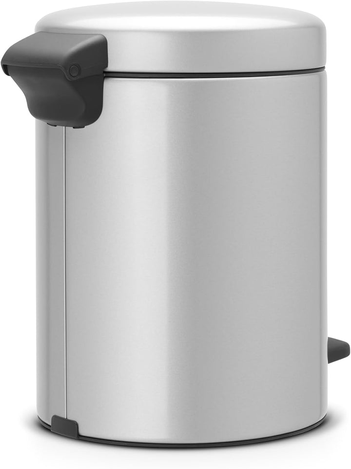Brabantia 112904 Treteimer mit Inneneimer aus Kunststoff, stahl, Metallic Grau, 5 Liter 5 Liter Meta