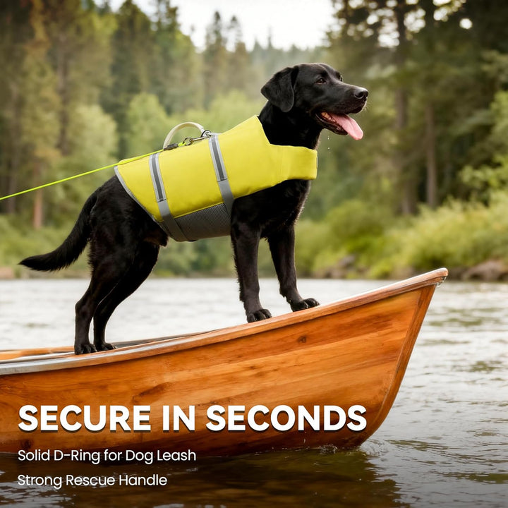 VIVAGLORY Ripstop Hunde Rettungsweste für Kleine Mittel Grosse Hunde Bootfahren, Hund Schwimmweste m
