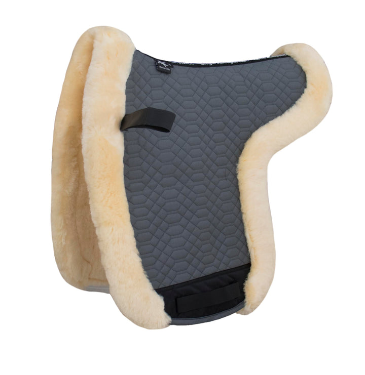Engel Reitsport Lammfell Satteldecke SADEK4 Unterseite komplett Fell Fellkranz grau-med. Dressur (D)