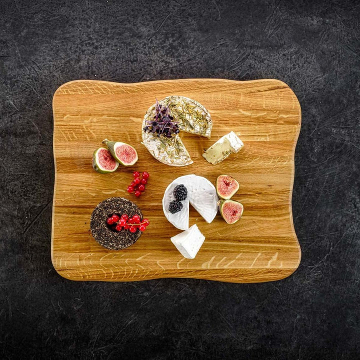 La Madera Schneidebrett Top aus Eiche hell von holz4home® | Steakbrett aus hellem Eichenholz 40 cm x