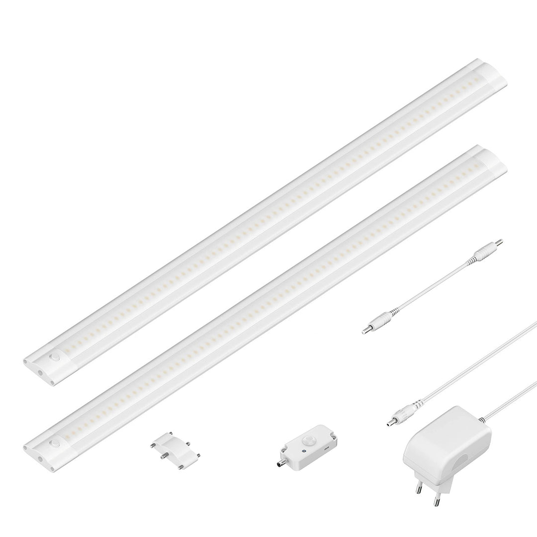 ledscom.de LED Unterbau-Leuchte SIRIS weiss matt mit Bewegungsmelder, flach, je 50cm, je 655lm, weis