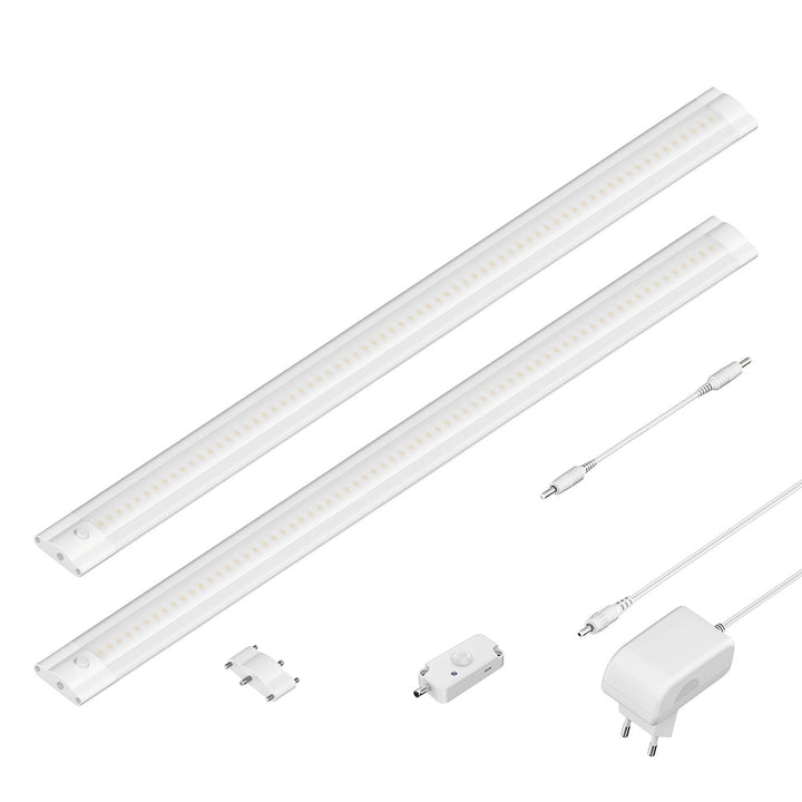 ledscom.de LED Unterbau-Leuchte SIRIS weiss matt mit Bewegungsmelder, flach, je 50cm, je 655lm, weis