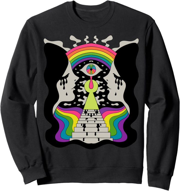 Psychedelic Art Bunte Regenbogen Mädchen Trippy Sweatshirt