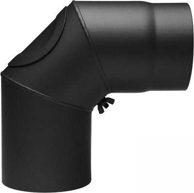raik SH020-150-sw Raik Rauchrohrbogen/Ofenrohr 150mm - 90° mit Reinigungsöffnung