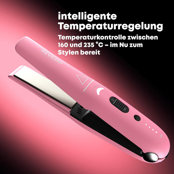 REVAMP Liberate Haarglätter Kabellos Keramik - Kompakt, Rosa Rose, Rose