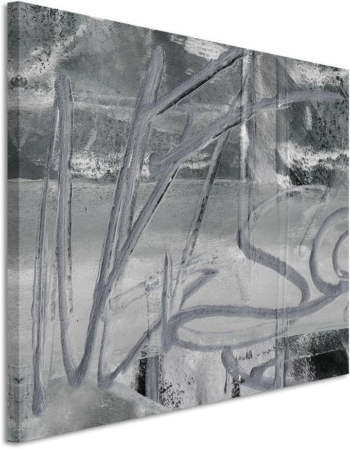 Paul Sinus Art 80x60cm Fotoleinwand Leinwanddruck Kunstdruck Wandbild schwarz weiss grau Schlieren