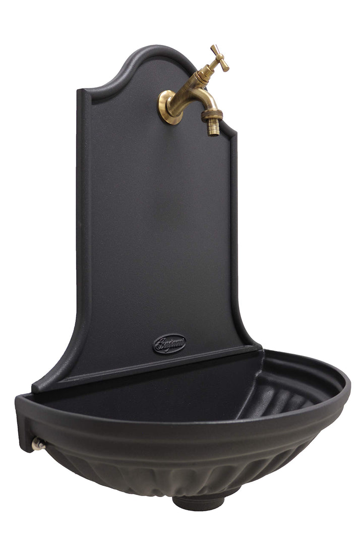 FONDERIA BONGIOVANNI Fontana Muro Siville Farbe Gusseisen mit Wasserhahn MOD.303 aus Messing Brunito