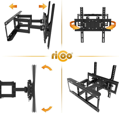 RICOO TV Wandhalterung Fernseher Schwenkbar Neigbar Flach für 30-65 Zoll, Universal TV Halterung S11