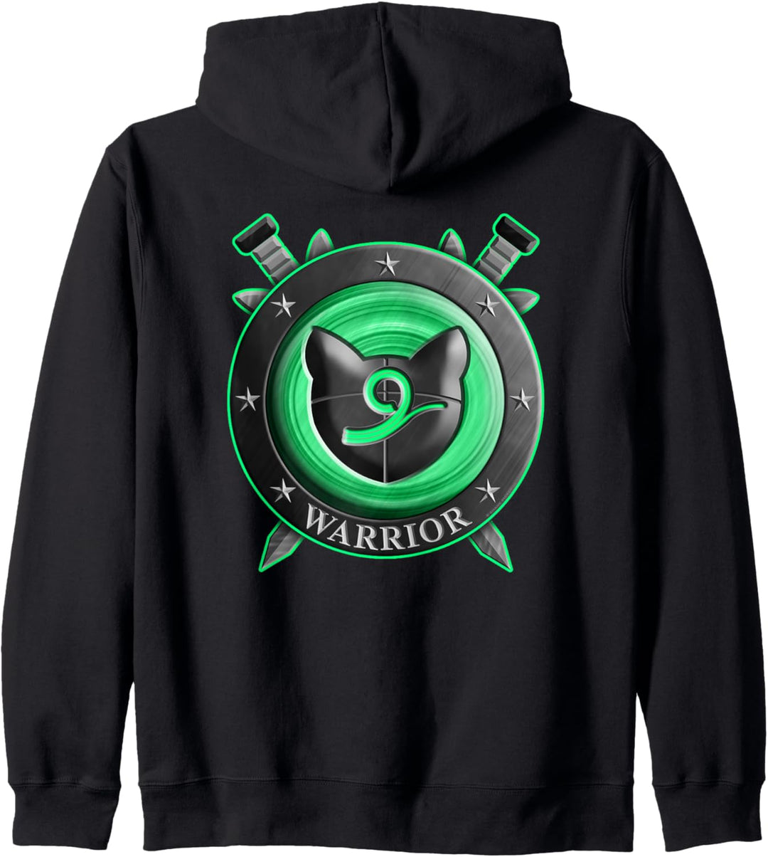 Cat Warrior Schild Wind Lustiges Geschenk für Kinder Kapuzenjacke