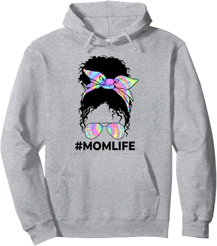 Mom Leben unordentliches Haar Bun Tie Dye Spass Frauen Mutter Pullover Hoodie