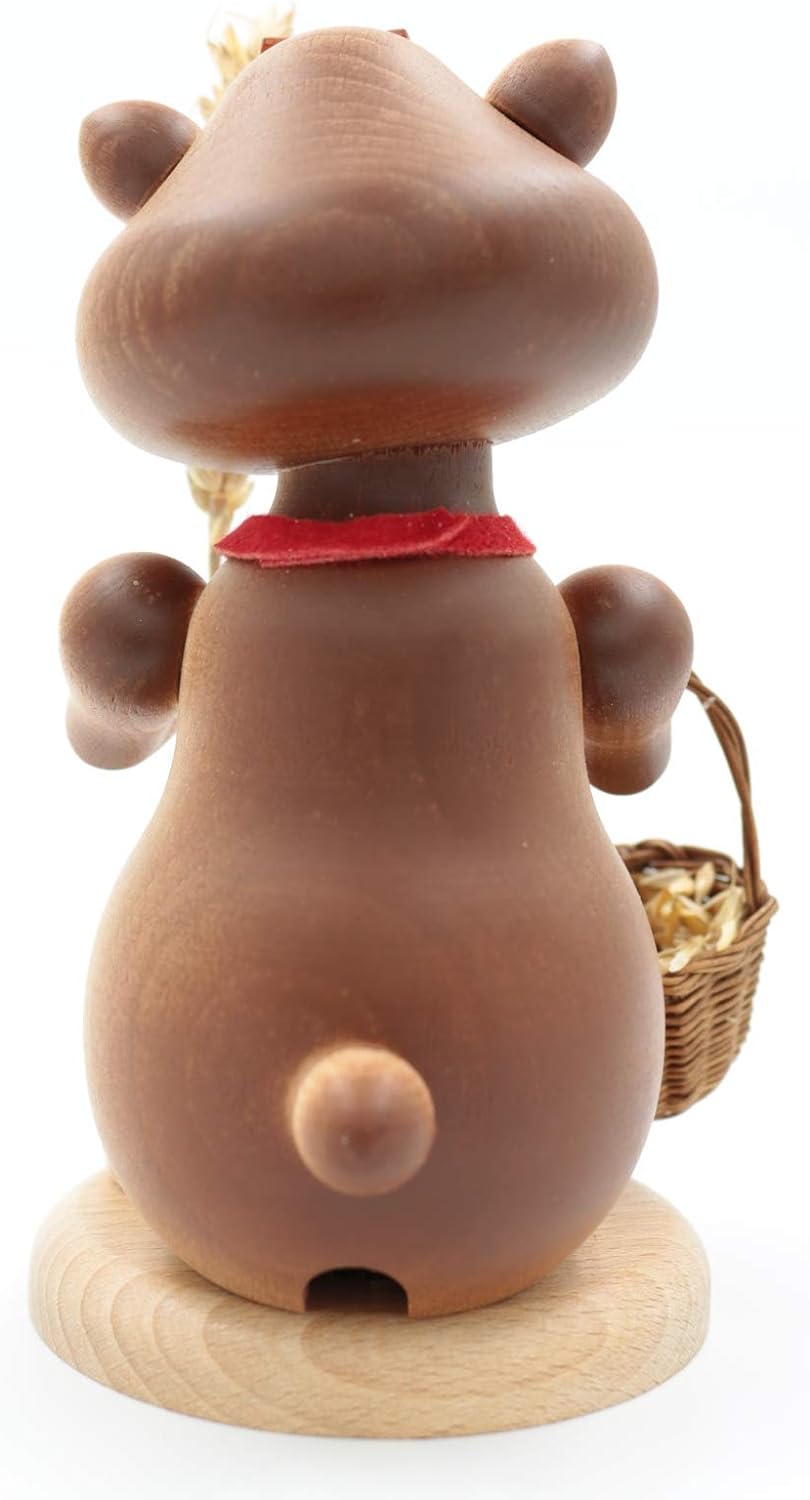 Kuhnert - Erzgebirgische Holzkunst Räuchermann Räucherfigur Hamster 18cm - Urhamster Frau, Urhamster