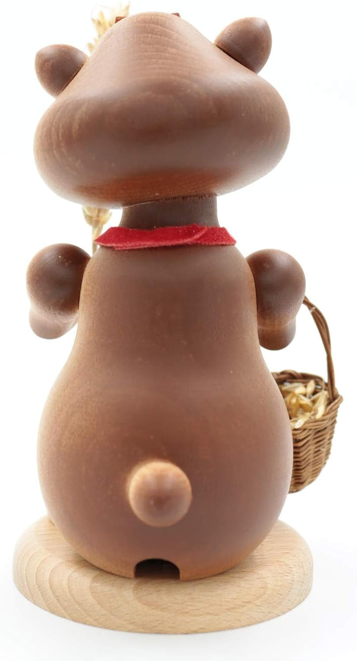 Kuhnert - Erzgebirgische Holzkunst Räuchermann Räucherfigur Hamster 18cm - Urhamster Frau, Urhamster