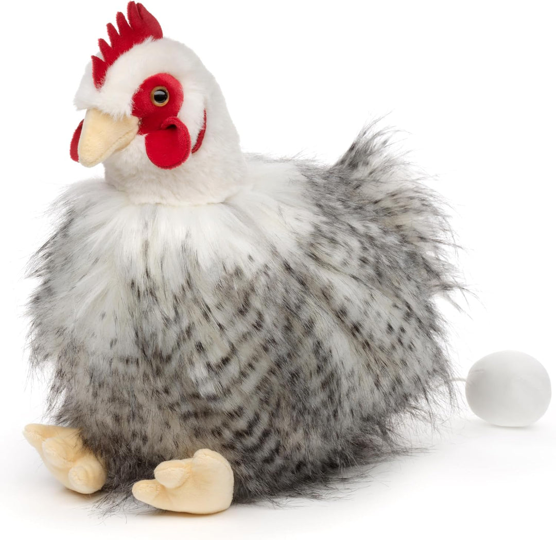 Uni-Toys - Henne, sitzend (mit Ei) - 25 cm (Höhe) - Plüsch-Huhn, Vogel - Plüschtier, Kuscheltier Hen