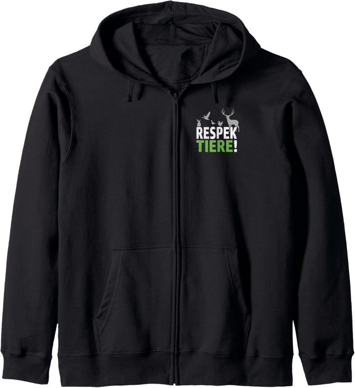 RESPEKTIERE TIERSCHUTZ TIERRECHTE VEGANER VEGETARIER Kapuzenjacke
