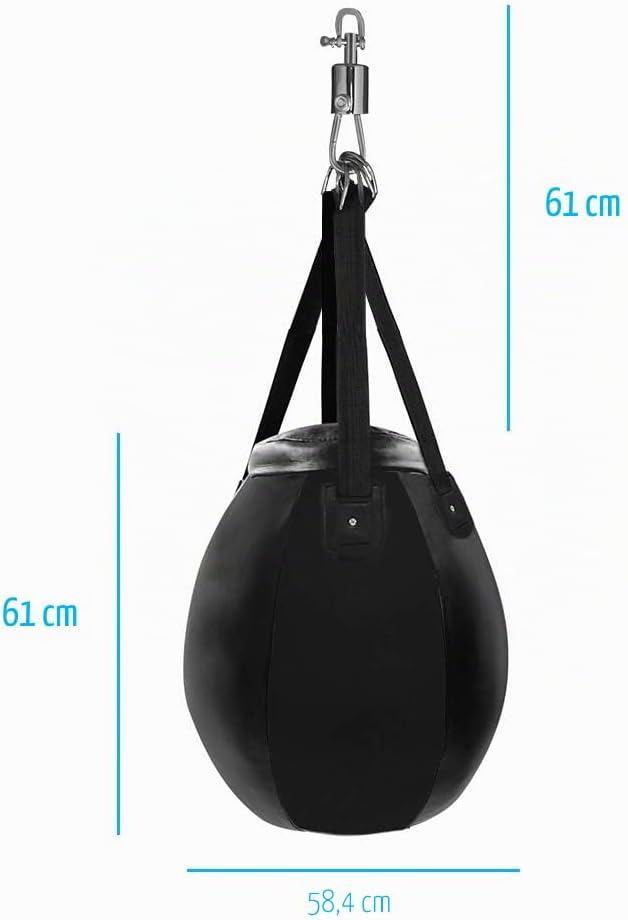 Aoneky Runder Boxsack 120x58cm mit Riemen und Drehzapfen Max Load 55KG - Speedbag für Boxen, Fitness