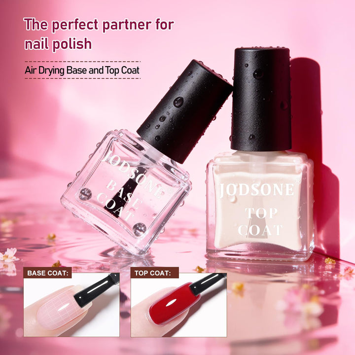 JODSONE Jelly-Nagellack-Set, 10 Farben mit 2 Stück Base- und Top-Coat, schnell trocknend, hochglänze