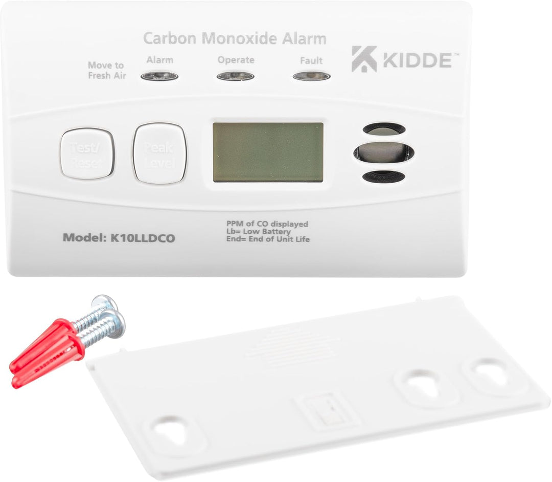 Kidde 10LLDCO Kohlenmonoxid Alarm Digital Display mit versiegelten Akku, Standard Alarm
