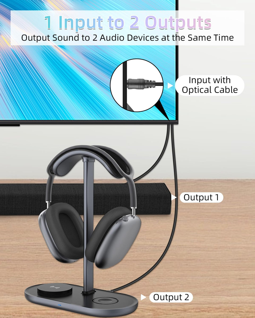 YANBORONSON Toslink Digitales Optisches Splitterkabel 1 Eingang 2 Ausgänge, 1x2 Audio-Splitter, Opti
