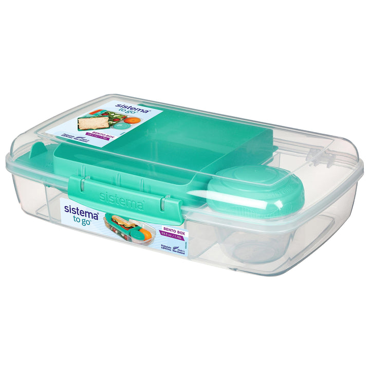 Sistema Bento Box TO GO Brotdose mit Fächern | 1,76 L Lunchbox mit auslaufsicherem Joghurt-/Fruchtbe
