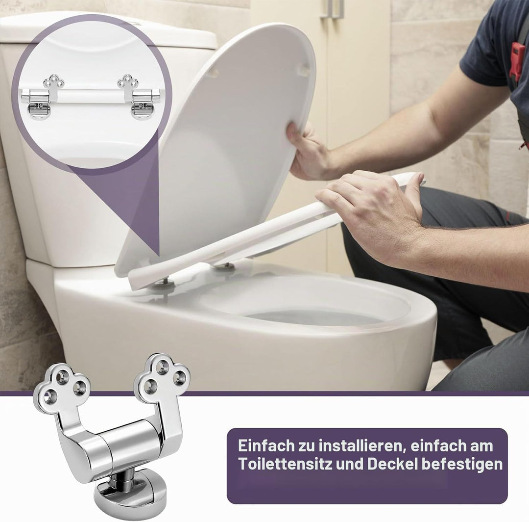 Dadabig WC Sitz Scharnier Zink Legierung, Toilettendeckel Scharniere Scharnier für Toilettensitz mit