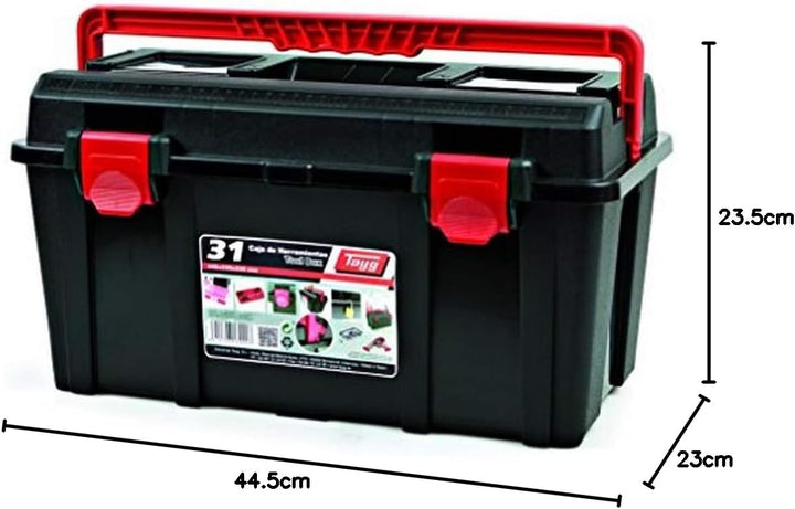 TAYG TOOLBOX Werkzeugkasten aus Kunststoff Nr.31 Sortimentkoffer Nr. 31 mit Einlage und Box 445 x 23
